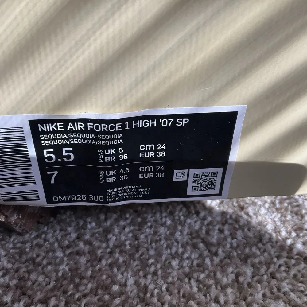 Nike Air Force 1 High '07 Sp Billie Eilish Sequoia - DM7926-300 Size 7 Women’s